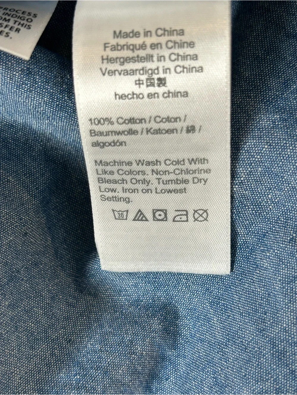 J.Crew Classic-fit Chambray Tuxedo Popover Shirt Classic Coastal Sz 12